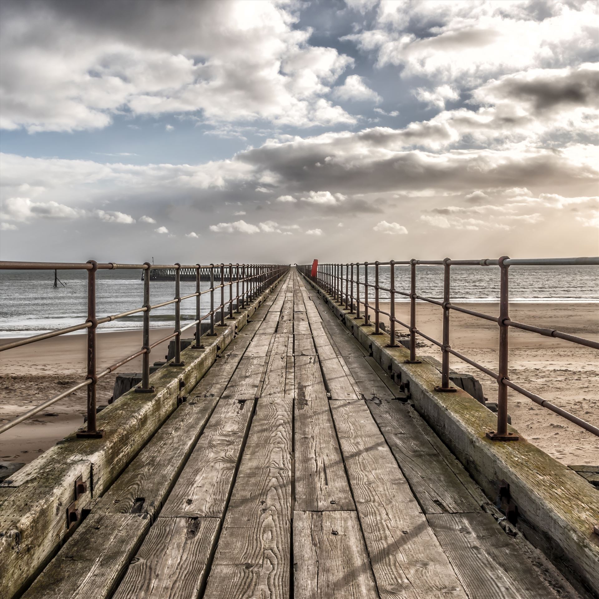 Blyth Pier, Northumberland in colourAlso available in Black and White.