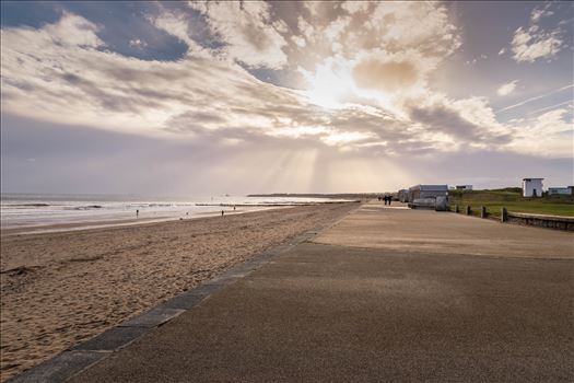 Sun-Rays over Blyth Beach, Northumberland - 